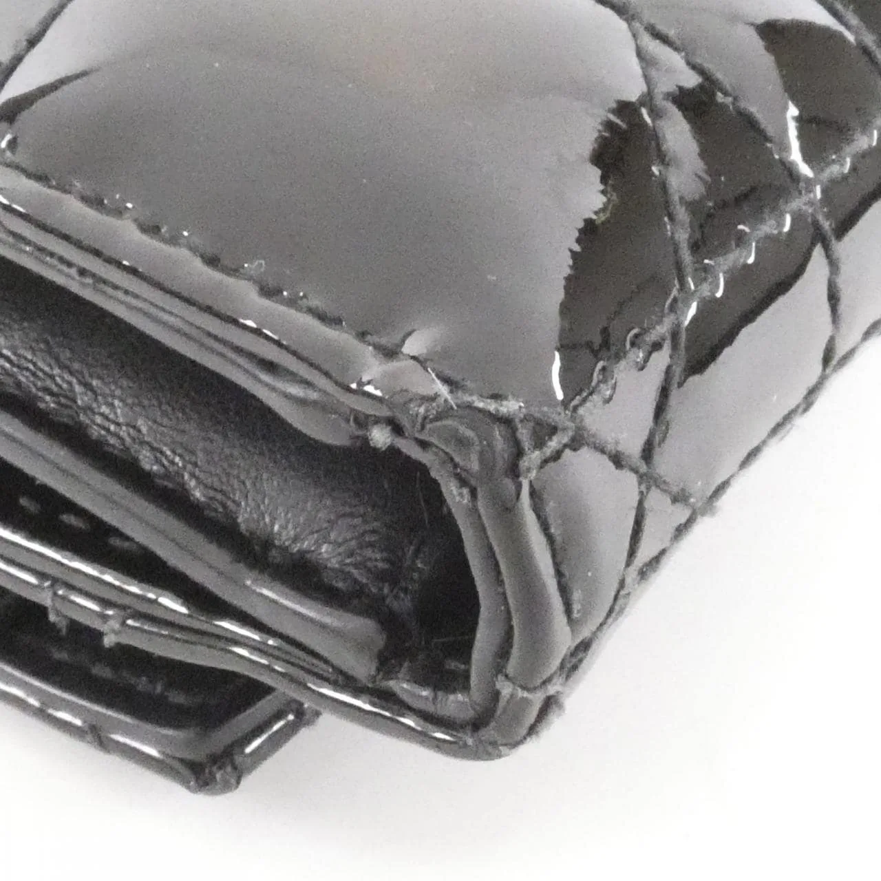 DIOR Lady Dior S0181OVRB Wallet Patent Leather Black Patent Leather Rank B - Thumbnail 3