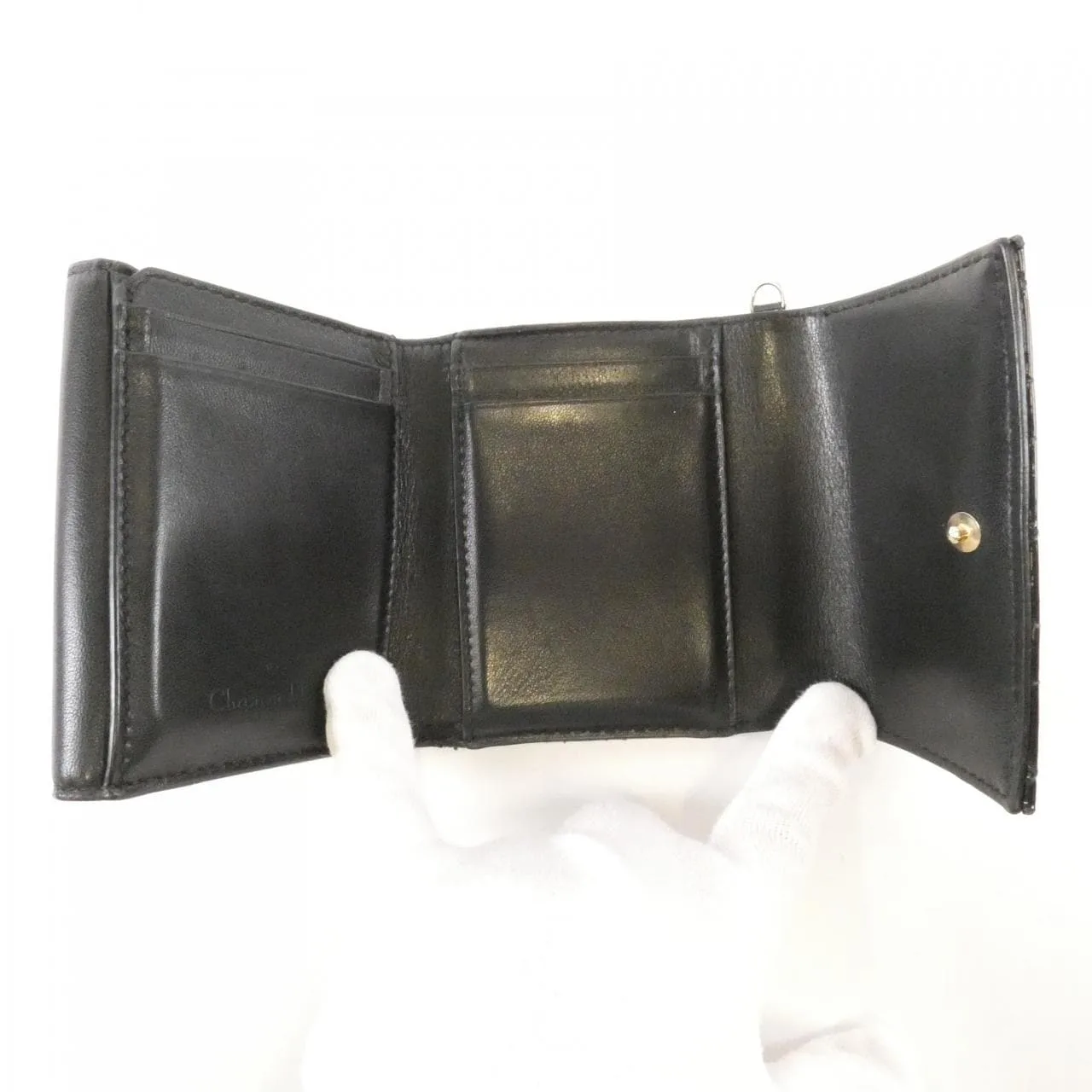 DIOR Lady Dior S0181OVRB Wallet Patent Leather Black Patent Leather Rank B - Thumbnail 4