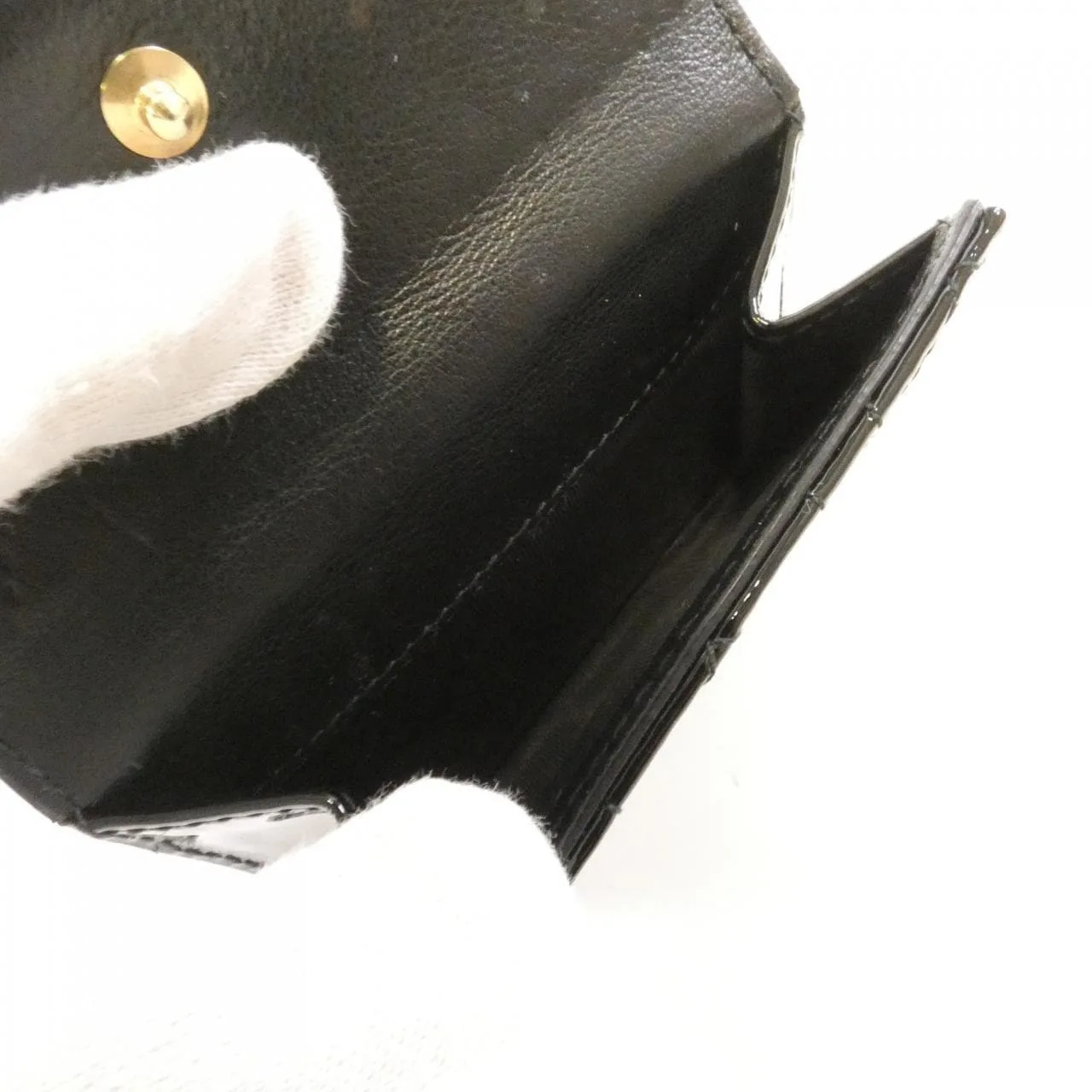 DIOR Lady Dior S0181OVRB Wallet Patent Leather Black Patent Leather Rank B - Thumbnail 6