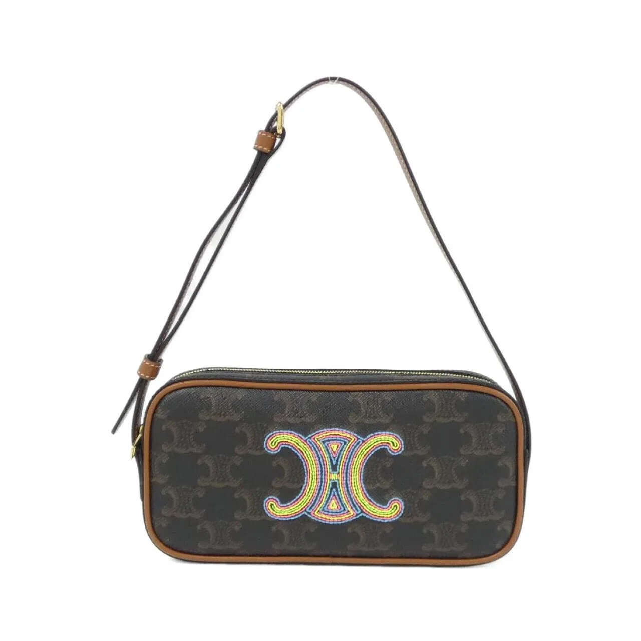 CELINE 10J582EGJ Shoulder Canvas Black