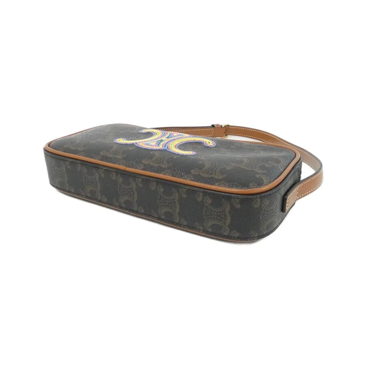 CELINE 10J582EGJ Shoulder Canvas 黑色 帆布 中古品A - 縮圖 3