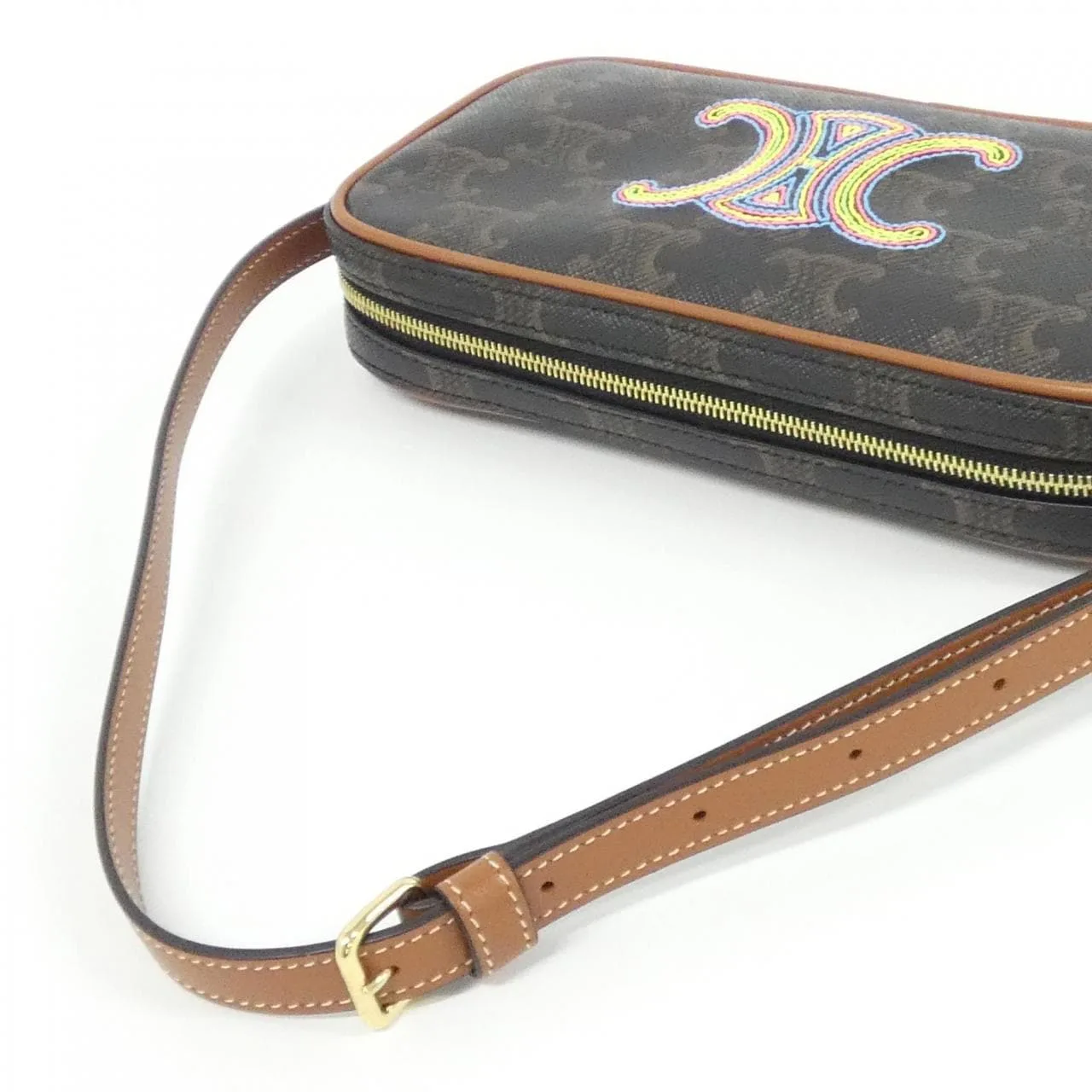 CELINE 10J582EGJ Shoulder Canvas 黑色 帆布 中古品A - 縮圖 5