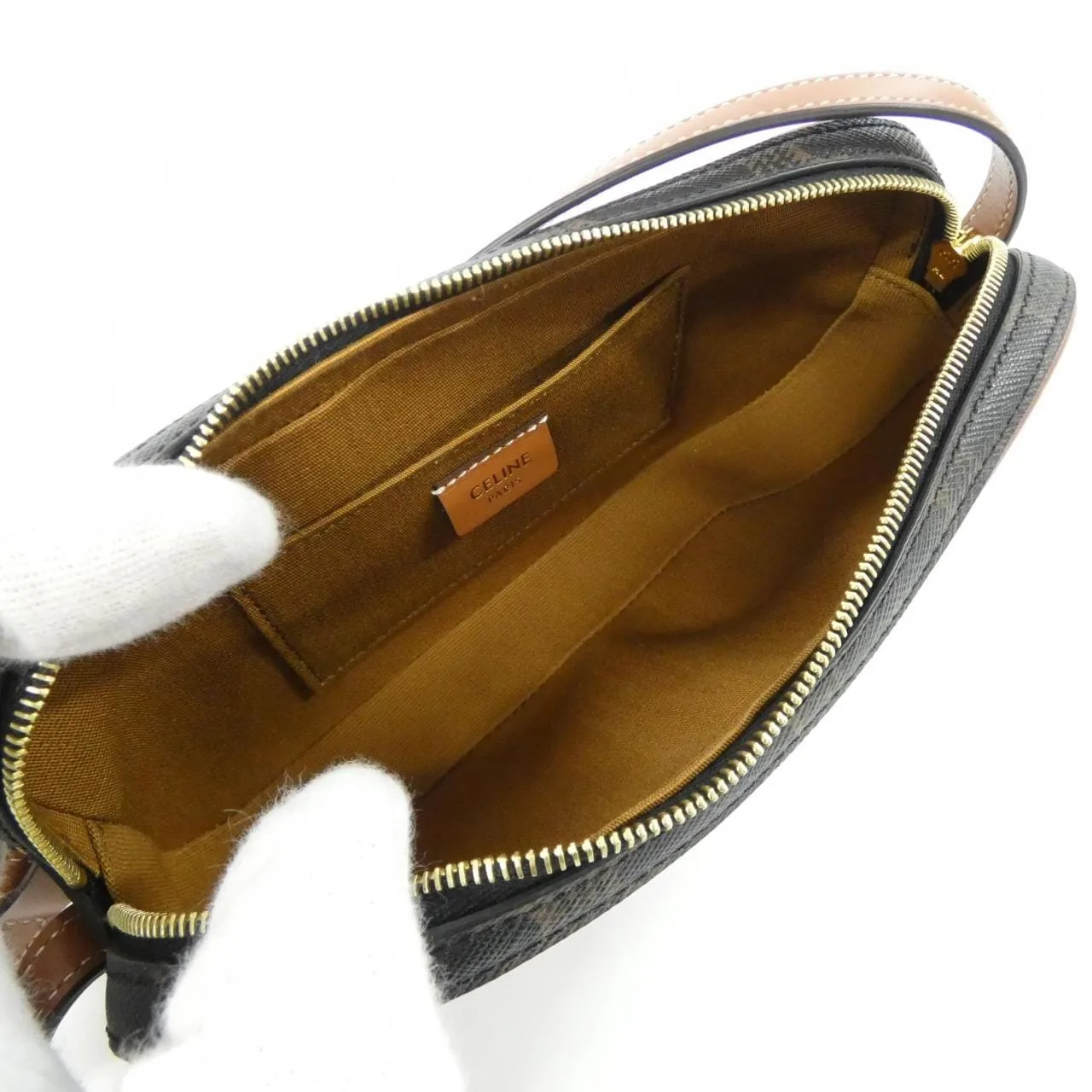 CELINE 10J582EGJ Shoulder Canvas 黑色 帆布 中古品A - 縮圖 6