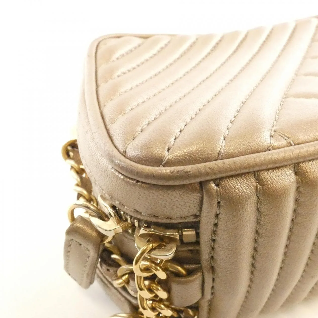 CHANEL 92654 Shoulder Lambskin 金色 羊皮 中古品B - 縮圖 3