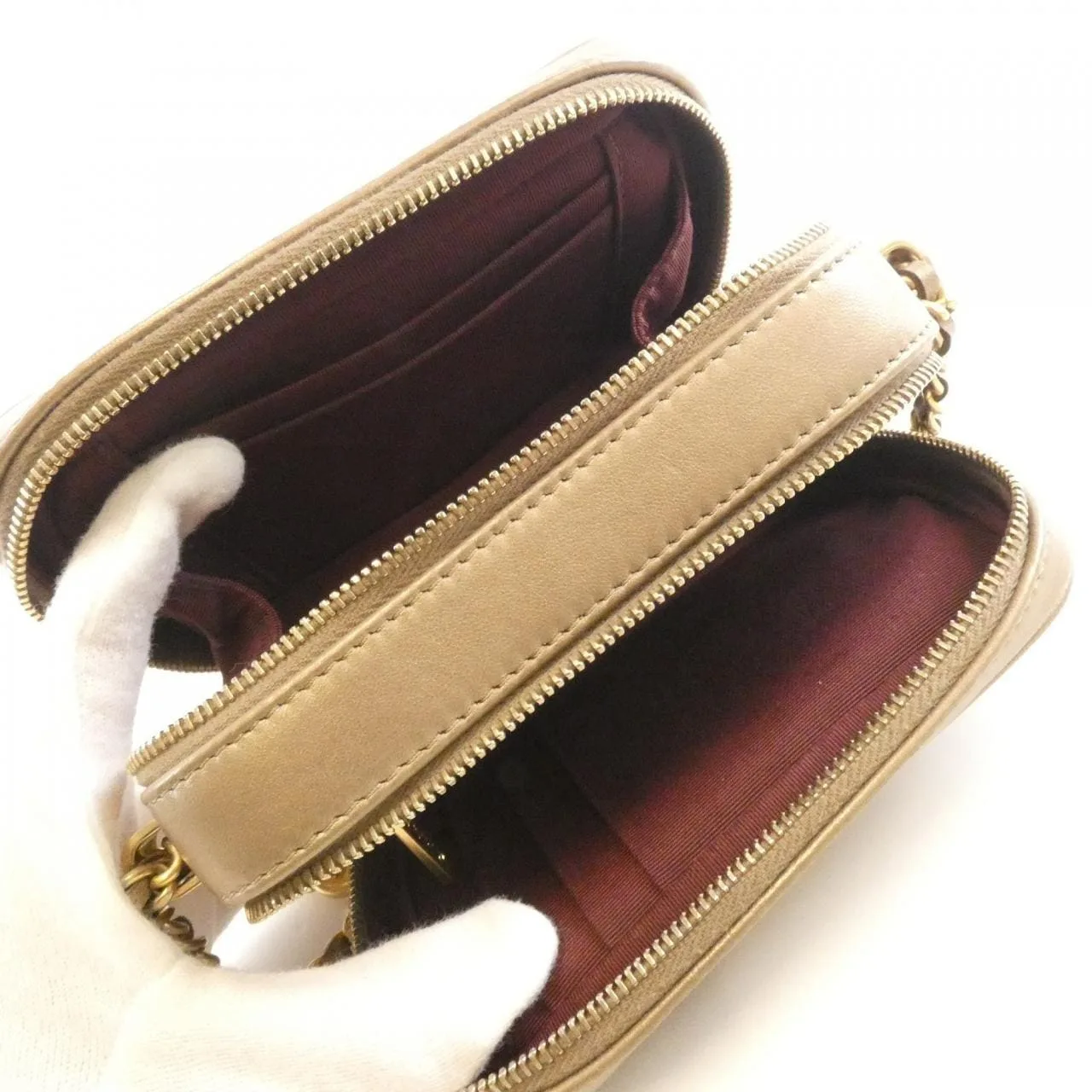 CHANEL 92654 Shoulder Lambskin 金色 羊皮 中古品B - 縮圖 9