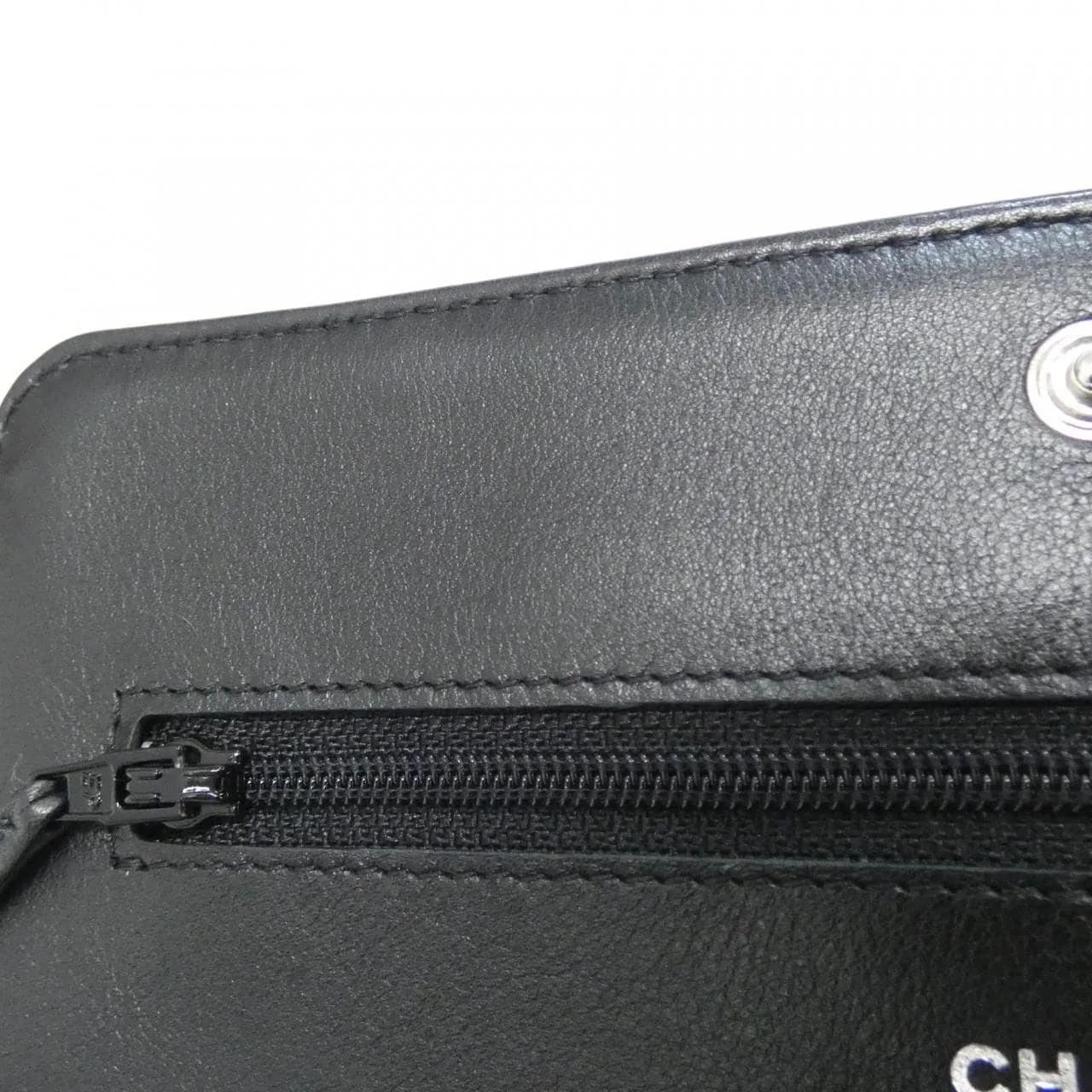 CHANEL 48654 Wallet Grained Calfskin Black Grained Calfskin Rank A - Thumbnail 6
