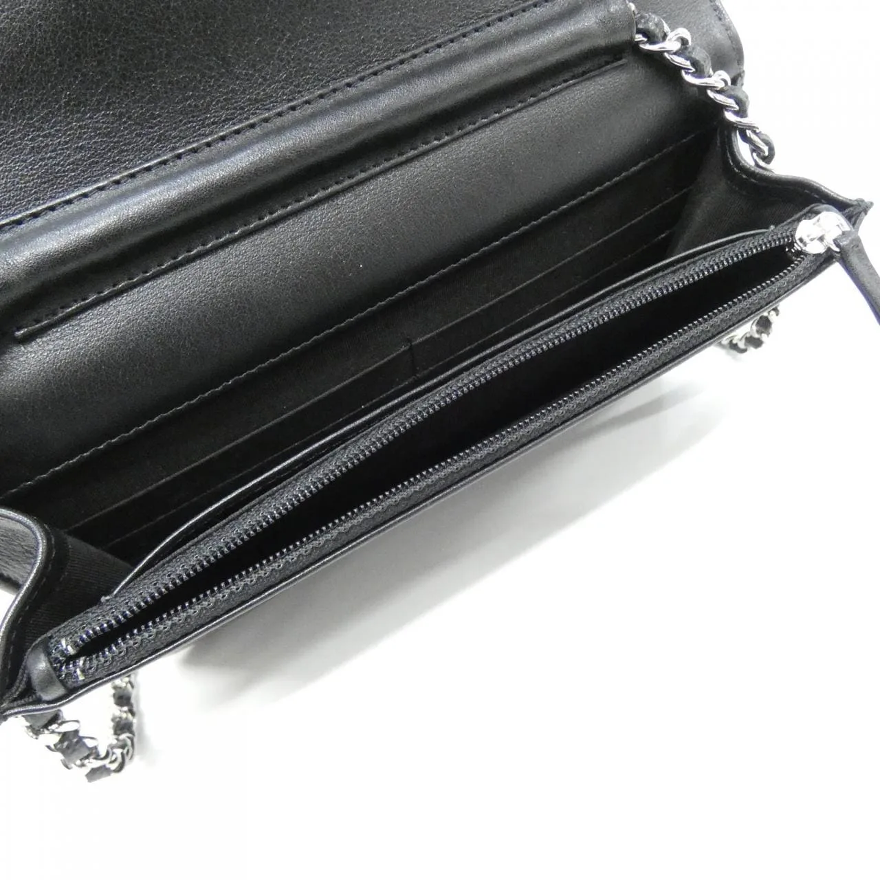 CHANEL 48654 Wallet Grained Calfskin Black Grained Calfskin Rank A - Thumbnail 8