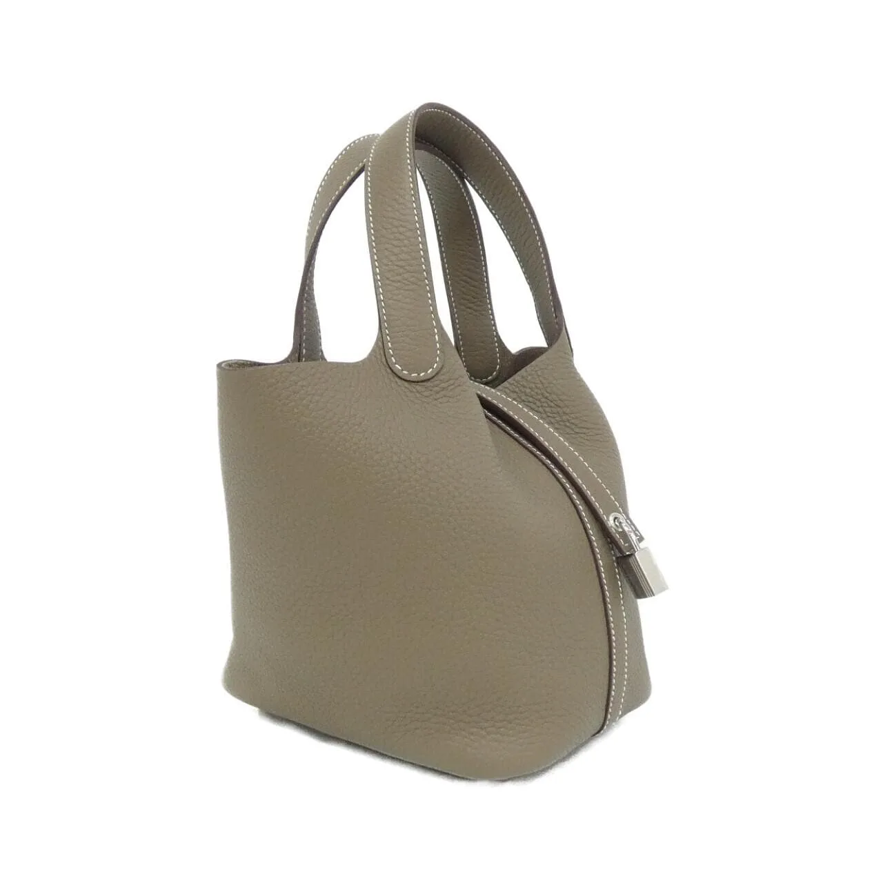 HERMES Picotin 056289CK Handbag Clemence Etoupe