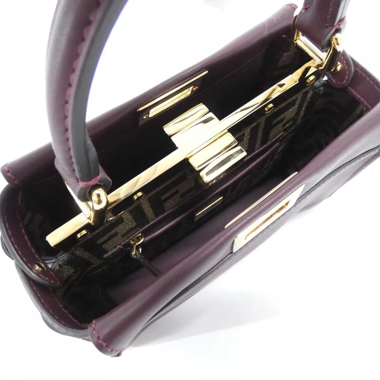 FENDI Peekaboo 8BN244 AQ09 Handbag Leather Black Leather - Thumbnail 4