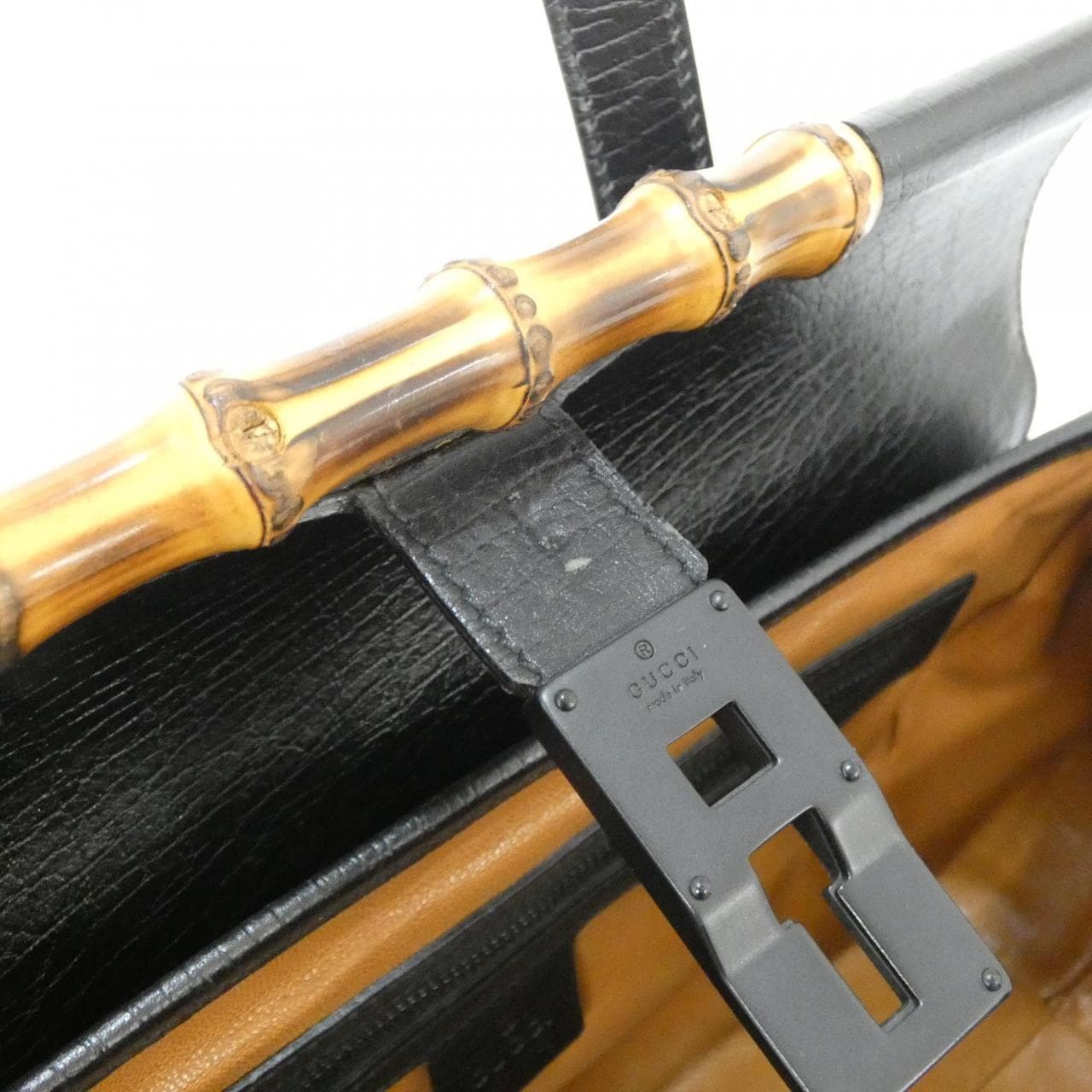 GUCCI 111713 Handbag Leather Black Leather - Thumbnail 6