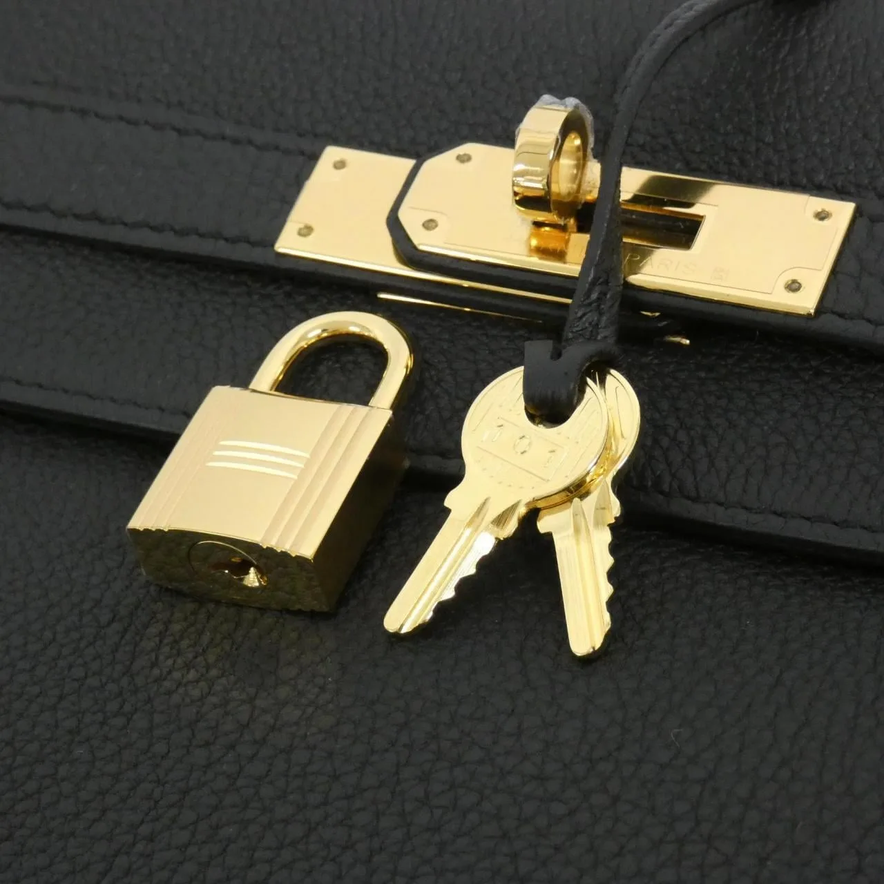 HERMES Kelly 027631CC Handbag Togo Black Togo Leather Rank A - Thumbnail 4