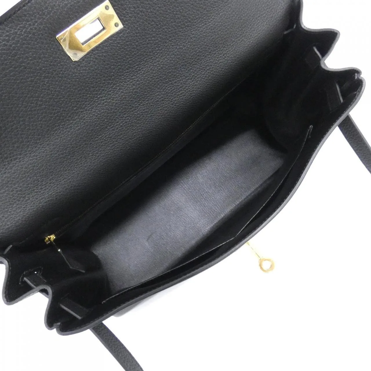 HERMES Kelly 027631CC Handbag Togo Black Togo Leather Rank A - Thumbnail 6