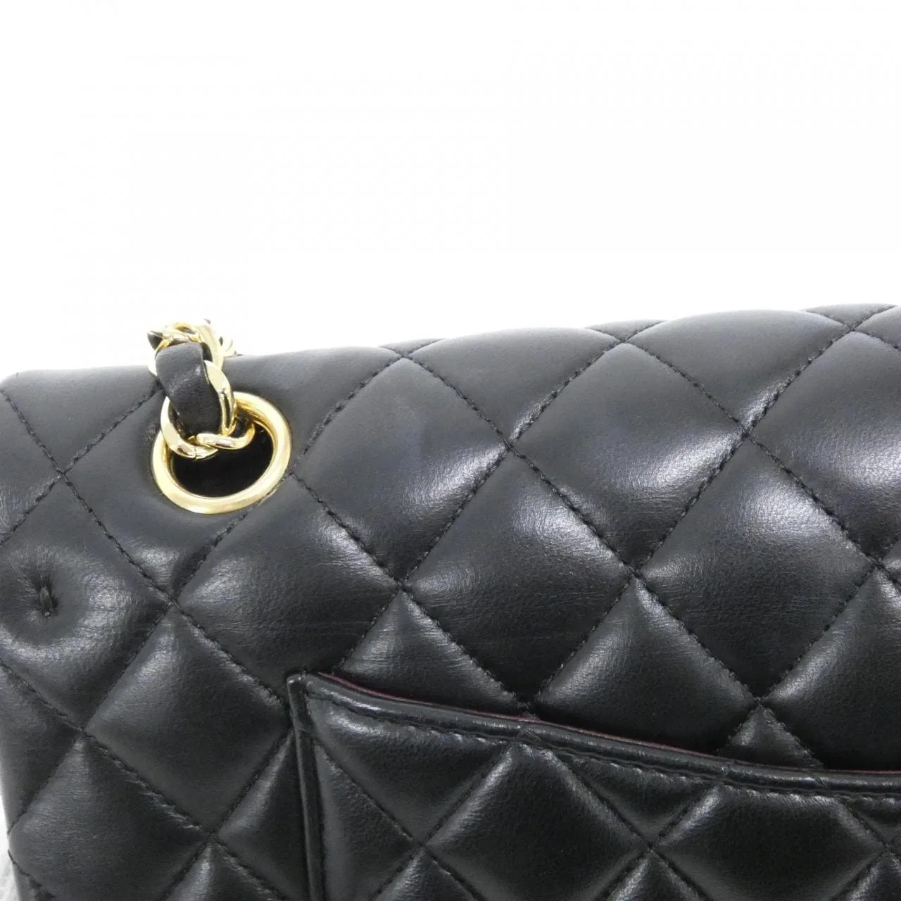 CHANEL Matelasse 1112 Shoulder Lambskin Black Lambskin Rank A - Thumbnail 4