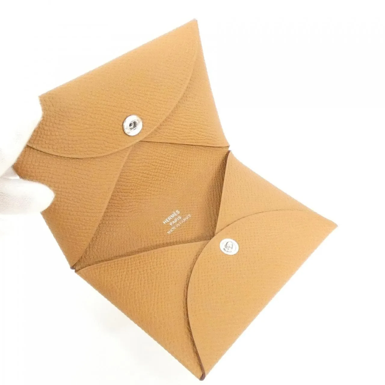 HERMES 044164CK Card Case Epsom Gold Epsom Leather Unused - Thumbnail 3