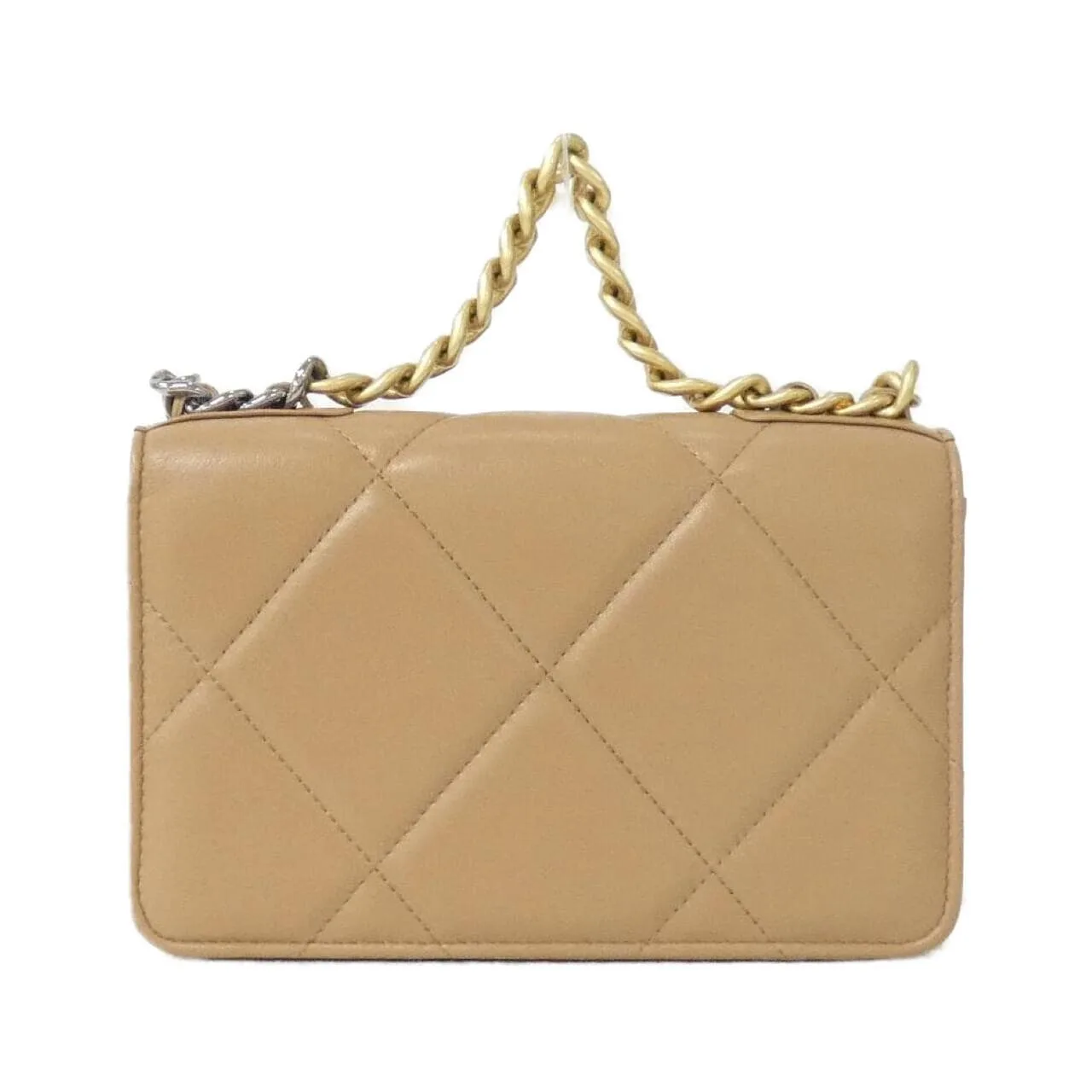 CHANEL Chanel 19 AP3267 Wallet Lambskin Beige Lambskin Rank A - Thumbnail 2