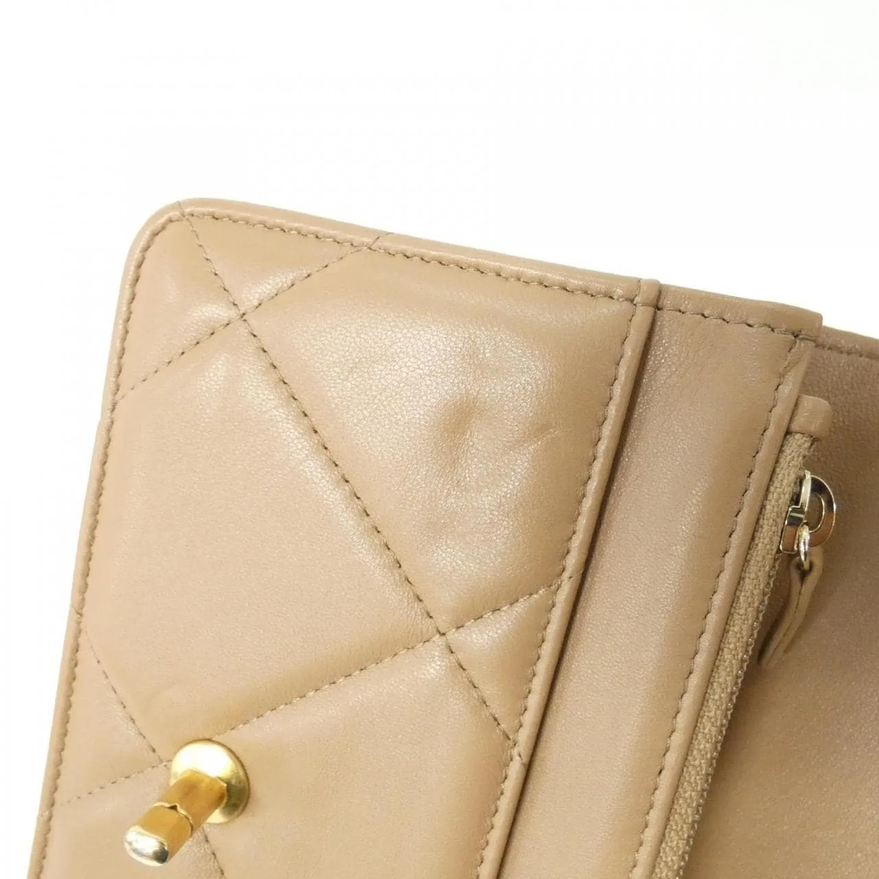 CHANEL Chanel 19 AP3267 Wallet Lambskin Beige Lambskin Rank A - Thumbnail 8