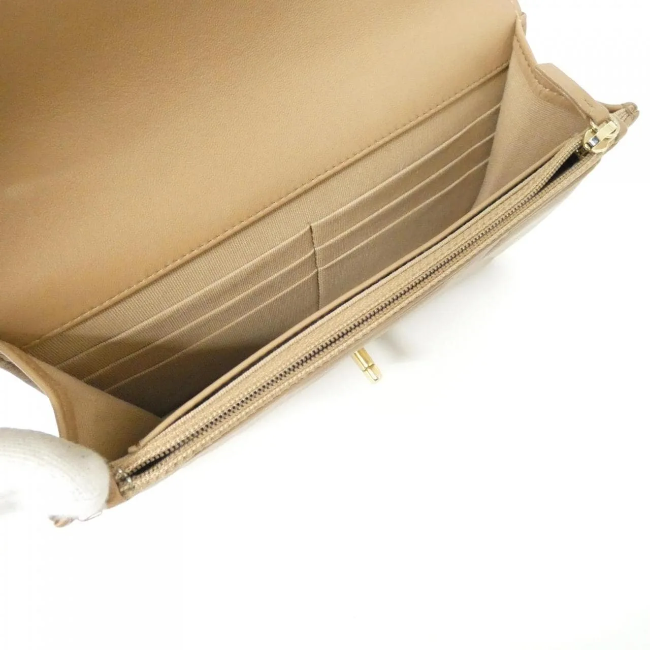 CHANEL Chanel 19 AP3267 Wallet Lambskin Beige Lambskin Rank A - Thumbnail 9