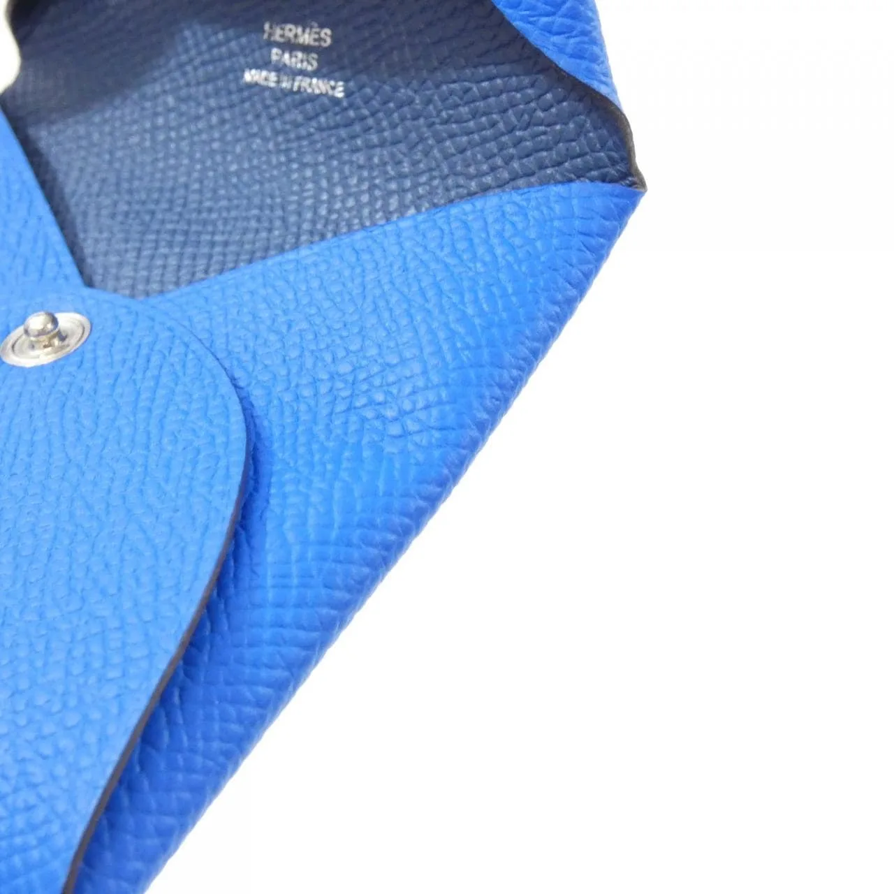 HERMES 078357CK Coin Case Epsom 藍色 Epsom 皮 中古品A - 縮圖 4