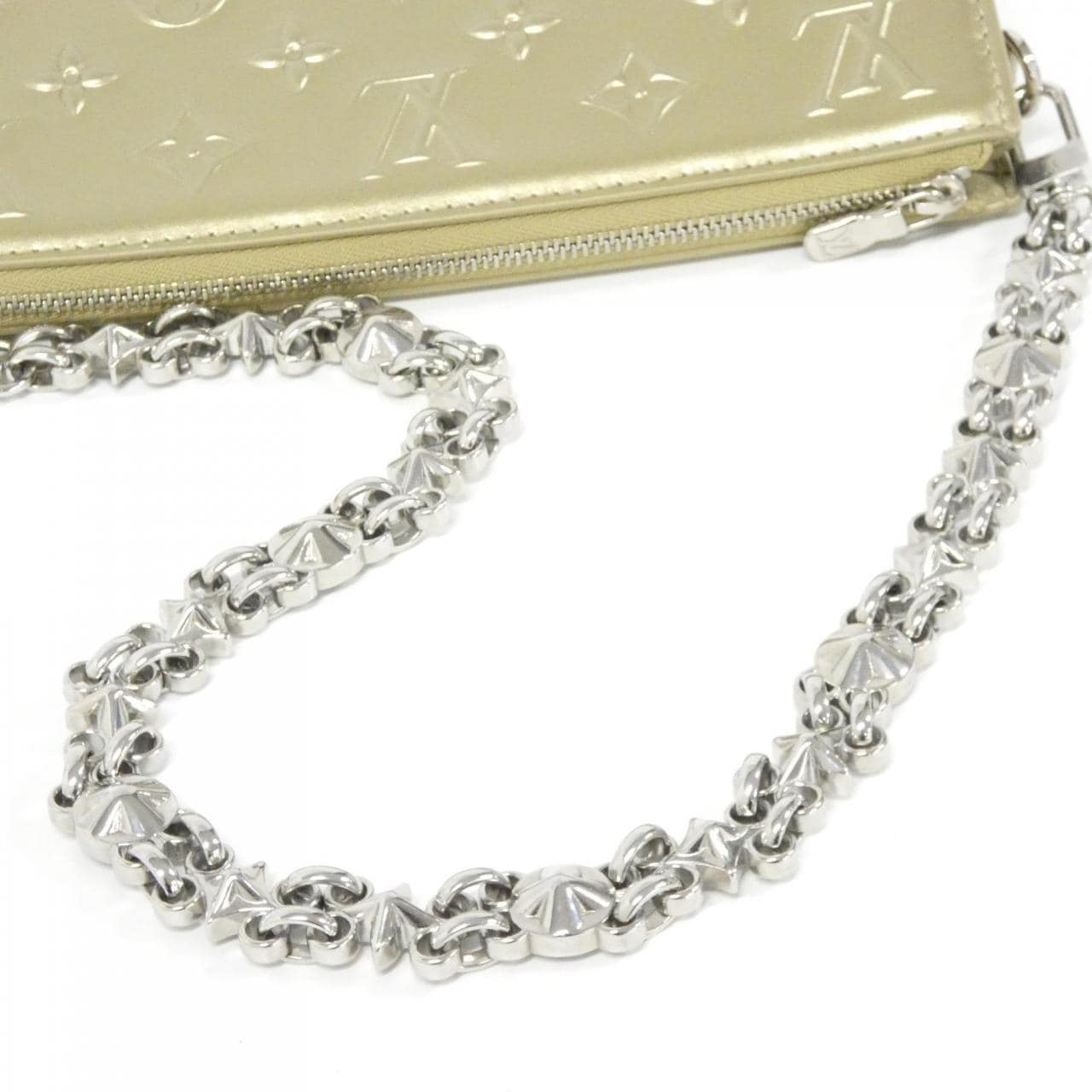 LOUIS VUITTON Pochette M81828 Shoulder Bag Lambskin 金色 羊皮 中古品A - 縮圖 5