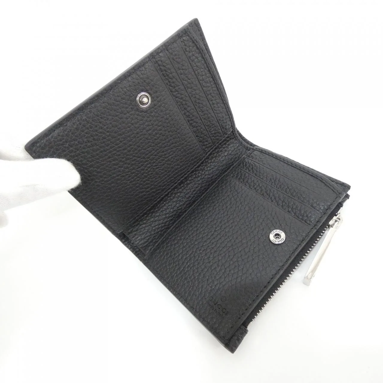 GUCCI 835076 AAE1W Wallet Leather Black Leather Rank A - Thumbnail 4