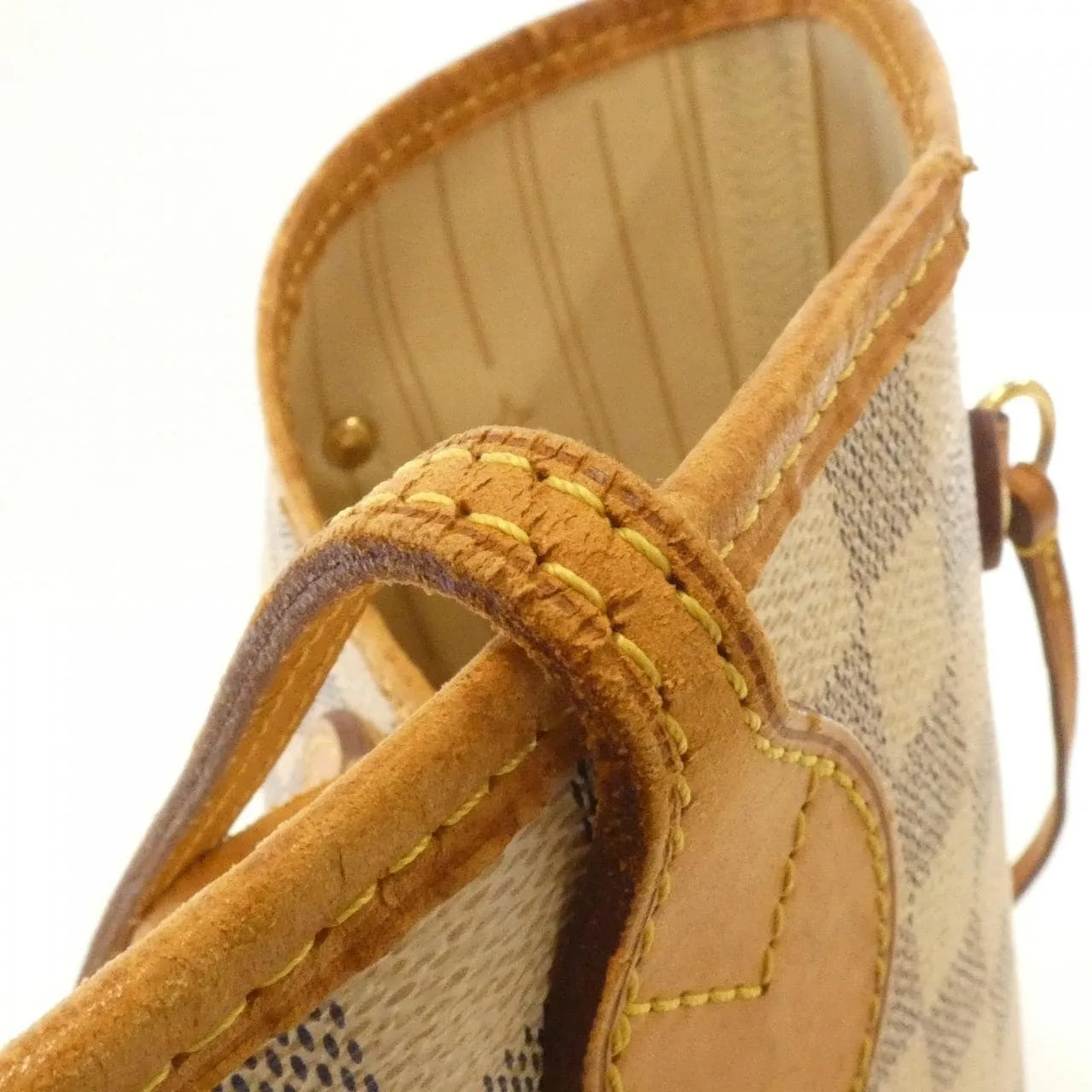 LOUIS VUITTON Neverfull N51107 托特包 Damier 黑色 Damier 中古品B - 縮圖 7