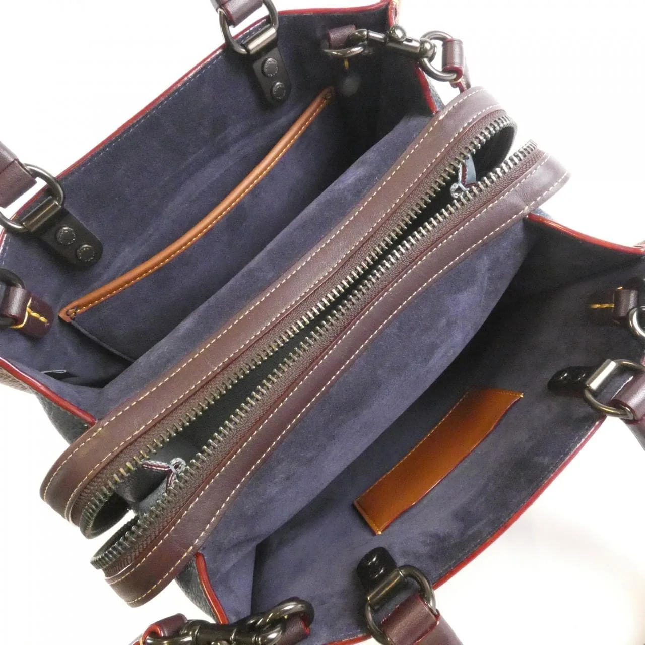 COACH 87137 Handbag Leather 棕色 皮革 中古品A - 縮圖 5