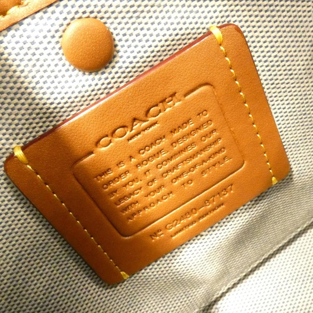 COACH 87137 Handbag Leather 棕色 皮革 中古品A - 縮圖 6