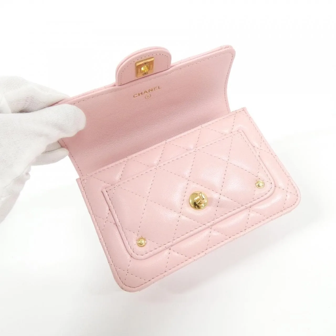 CHANEL AP4675 Wallet Lambskin Pink Lambskin Rank B - Thumbnail 9