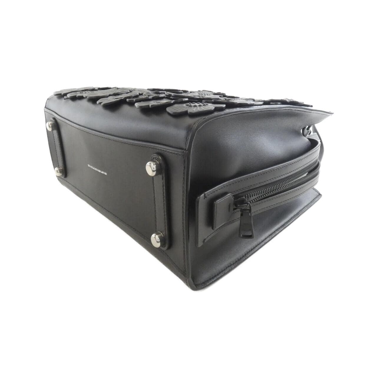 COACH CV467 Handbag Leather 黑色 皮革 中古品A - 縮圖 3