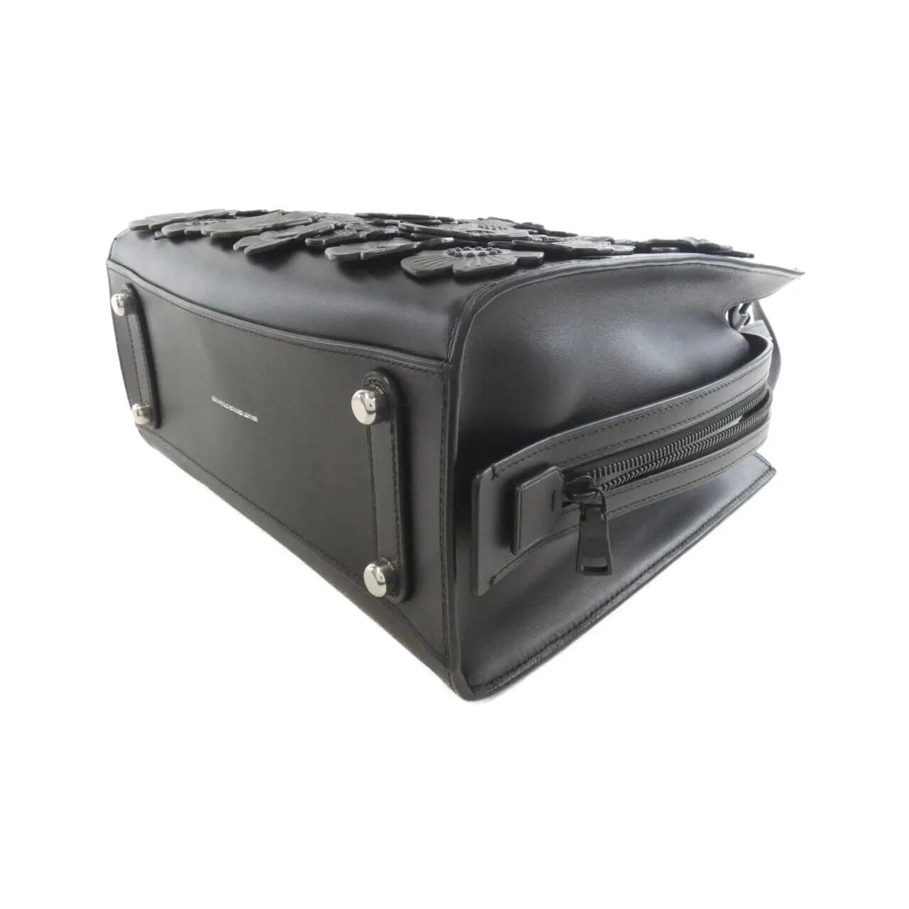 COACH CV467 Handbag Leather 黑色 皮革 中古品A - 縮圖 3