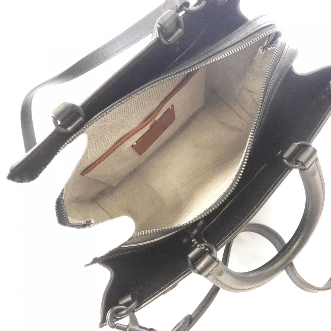 COACH CV467 Handbag Leather 黑色 皮革 中古品A - 縮圖 6