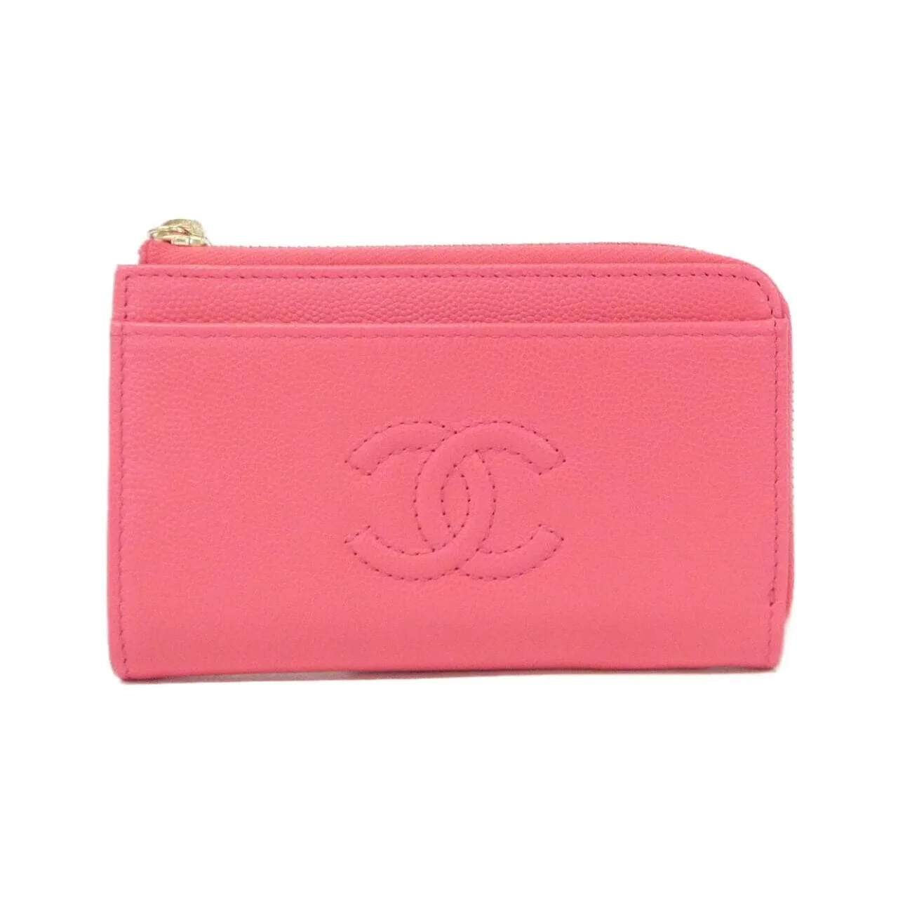CHANEL AP4661 Card Case Grained Calfskin Pink