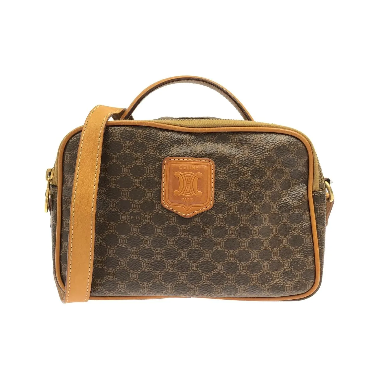 CELINE Handbag Canvas Brown