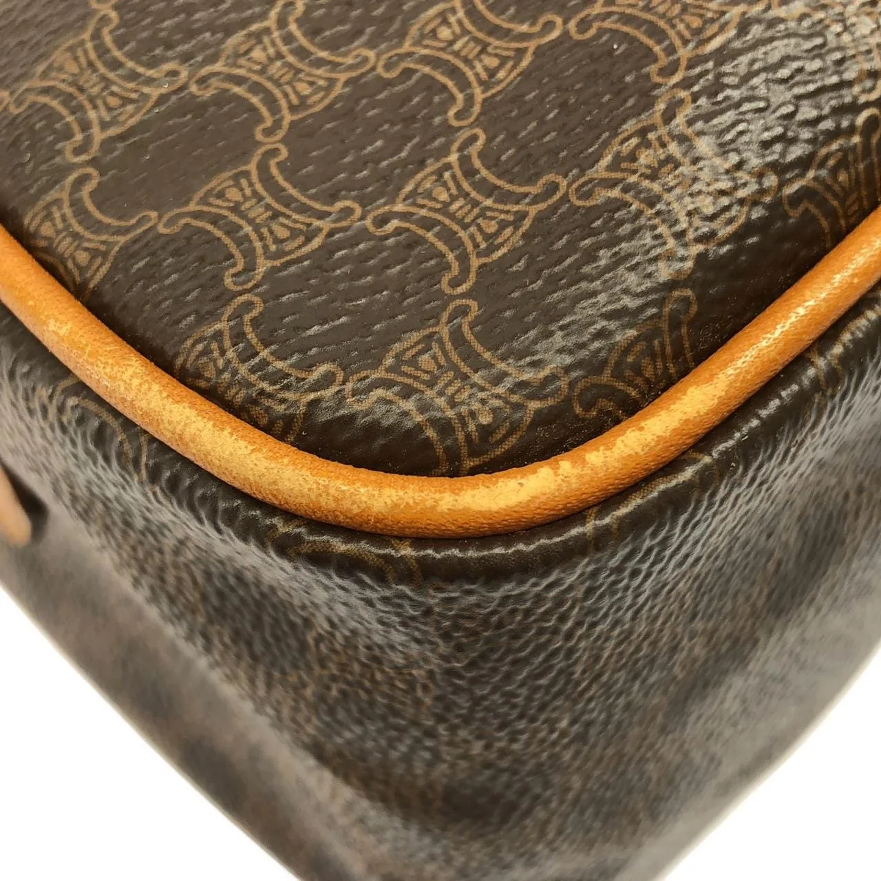 CELINE Handbag Canvas 棕色 帆布 中古品B - 縮圖 3