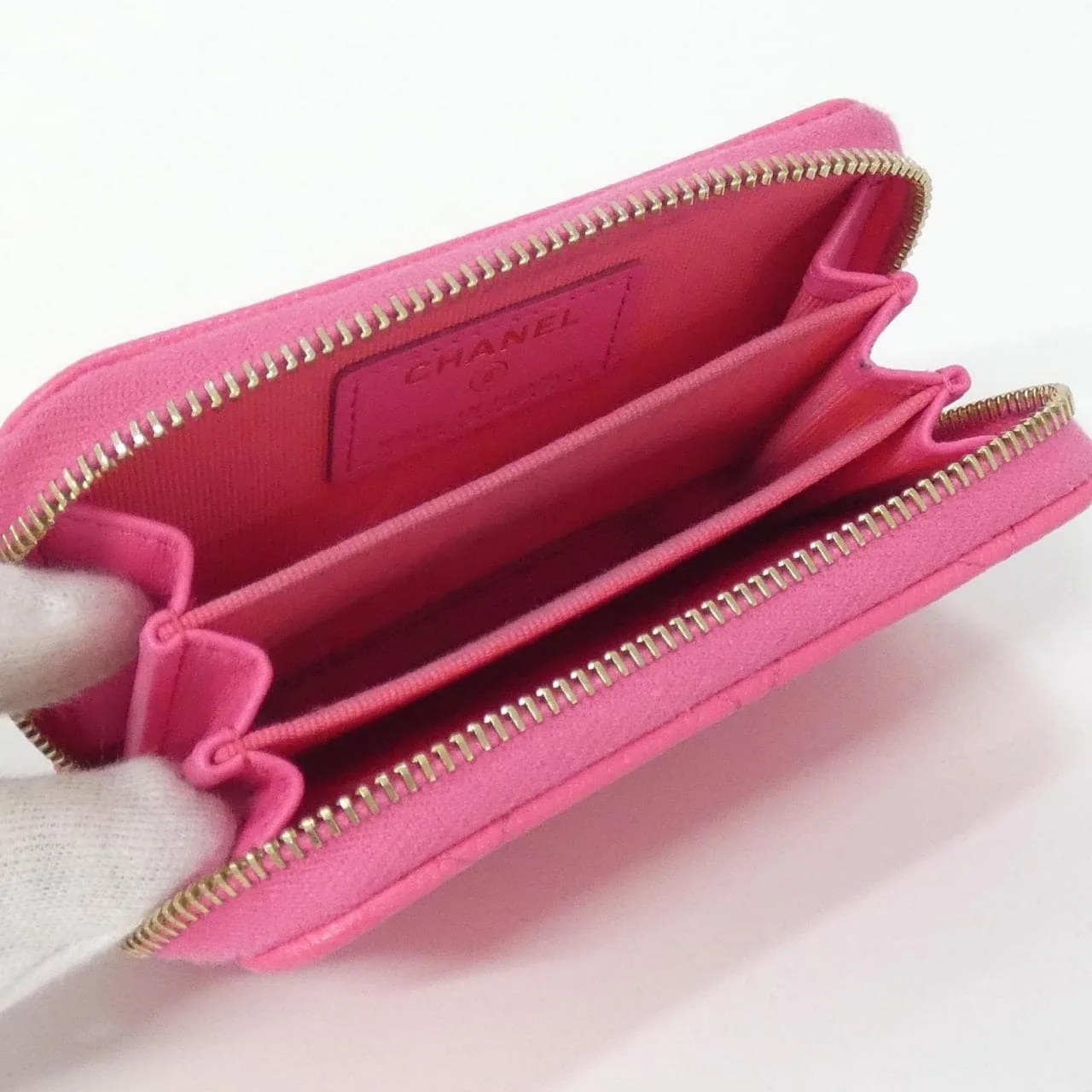 CHANEL Timeless Classic AP0216 Coin Case Grained Calfskin 粉色 荔枝紋牛皮 中古品A - 縮圖 7