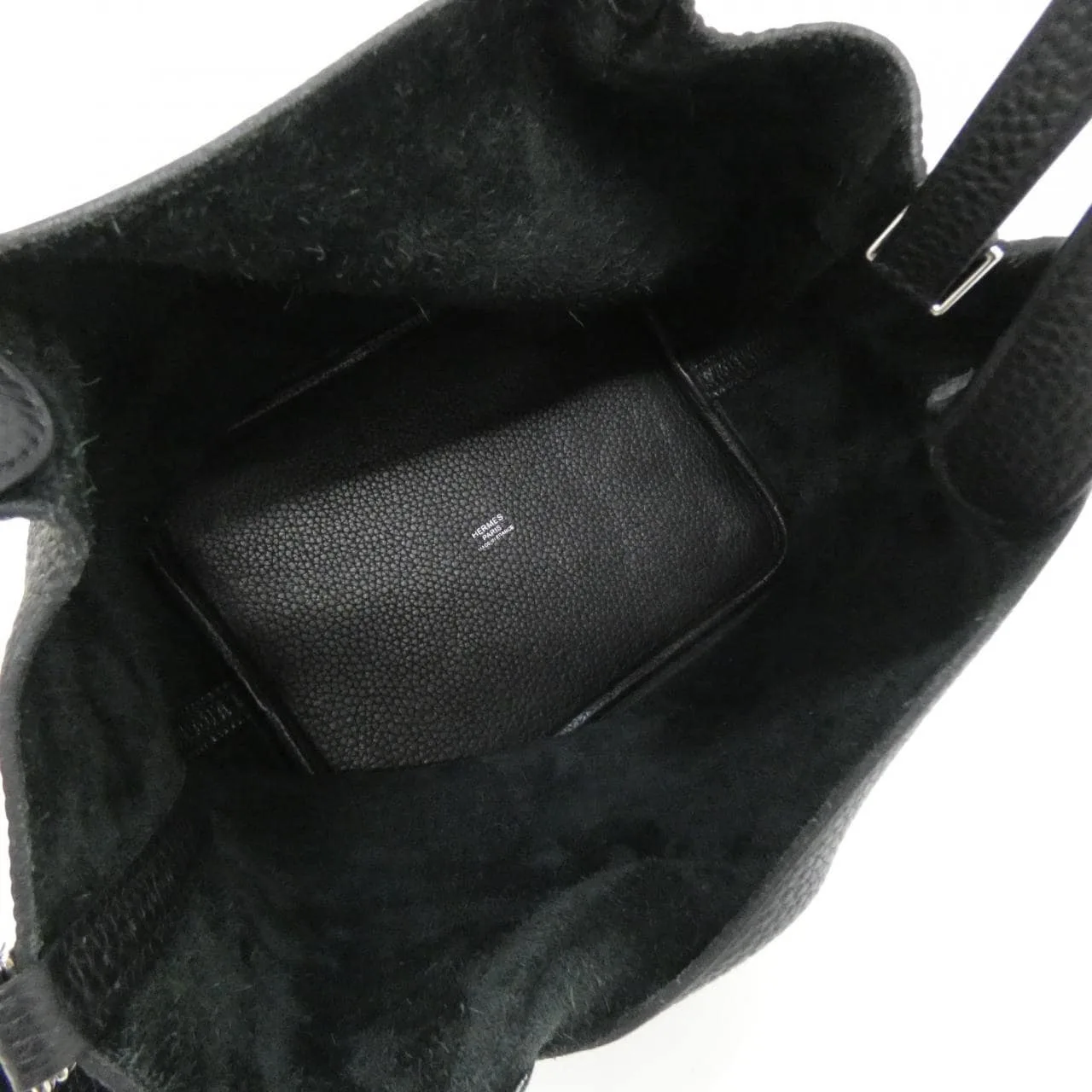 HERMES Picotin 060991CK Handbag Clemence 黑色 Clemence 皮 中古品A - 縮圖 5