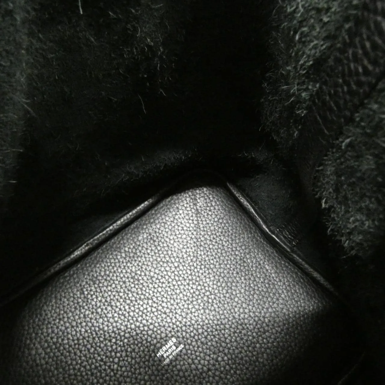 HERMES Picotin 060991CK Handbag Clemence 黑色 Clemence 皮 中古品A - 縮圖 6