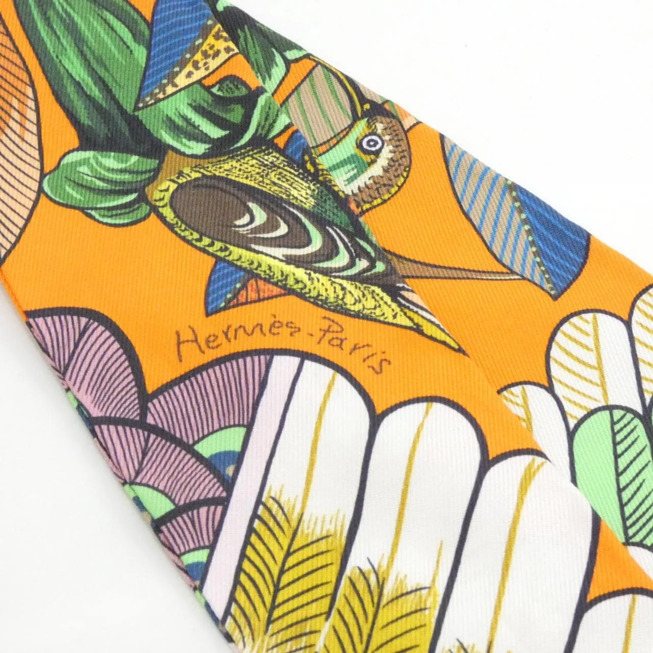 HERMES 063224S Scarf 橙色 中古品A - 縮圖 3