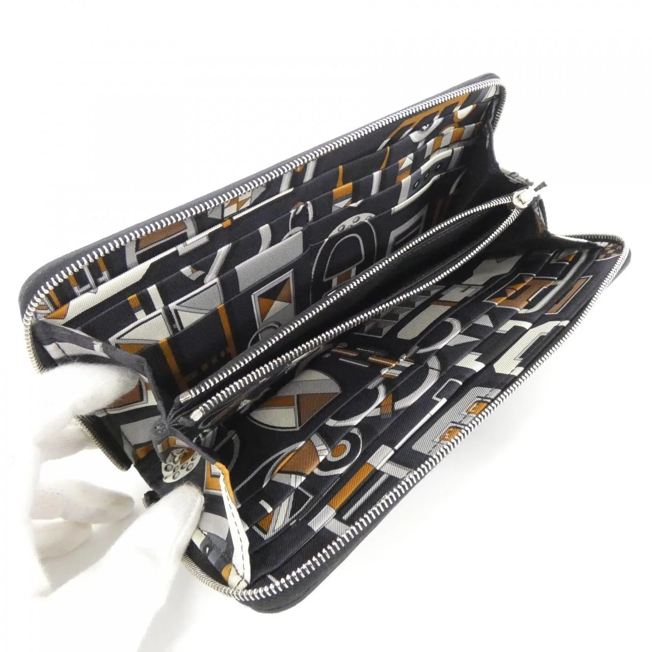 HERMES 071003CK Wallet Epsom Black Epsom Leather Rank A - Thumbnail 6