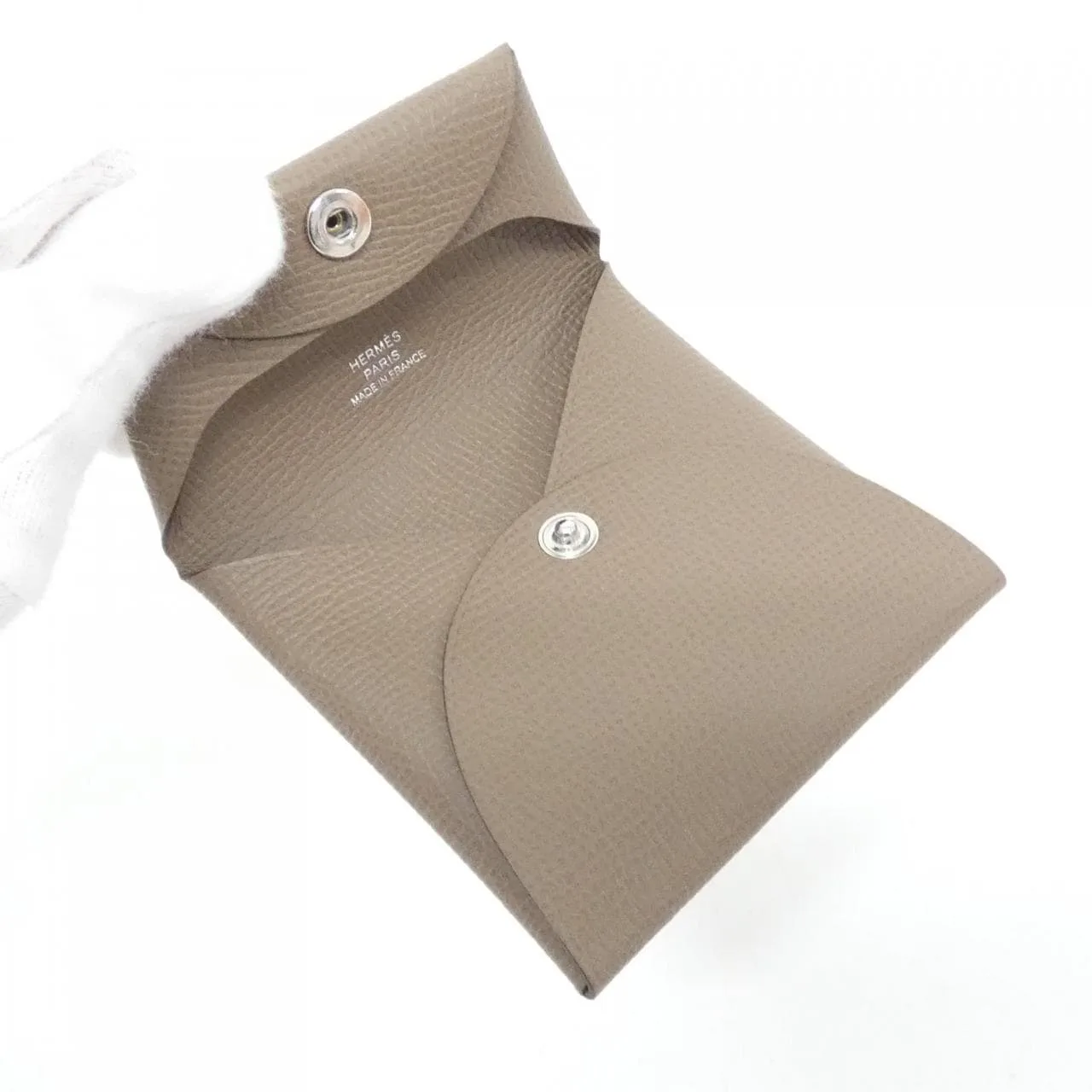 HERMES 041054CK Coin Case Epsom Etoupe Epsom 皮 中古品A - 縮圖 3