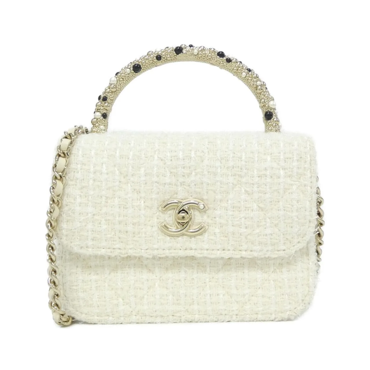 CHANEL AP4975 Wallet Tweed Black