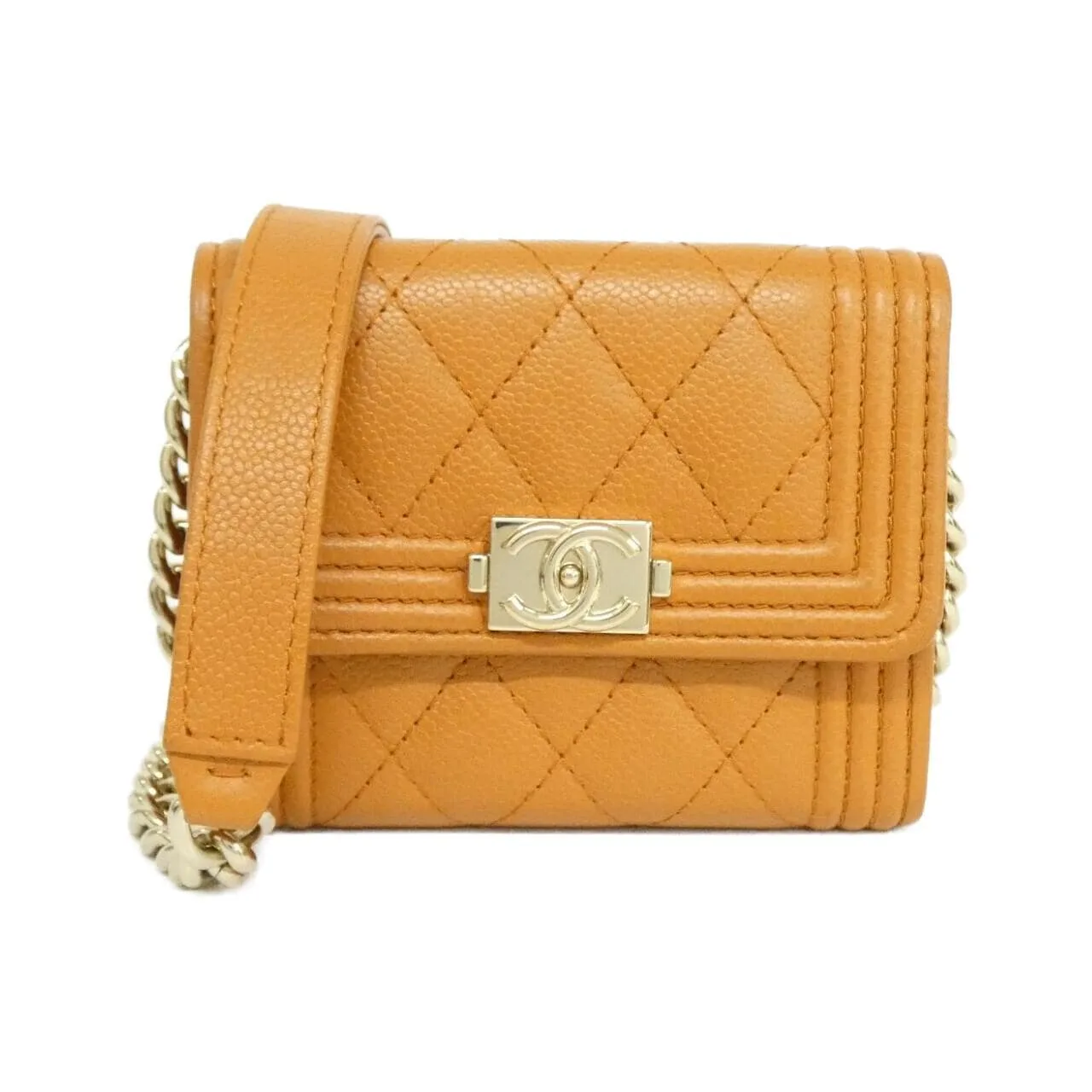 CHANEL Boy Chanel AP2206 Wallet Grained Calfskin Brown