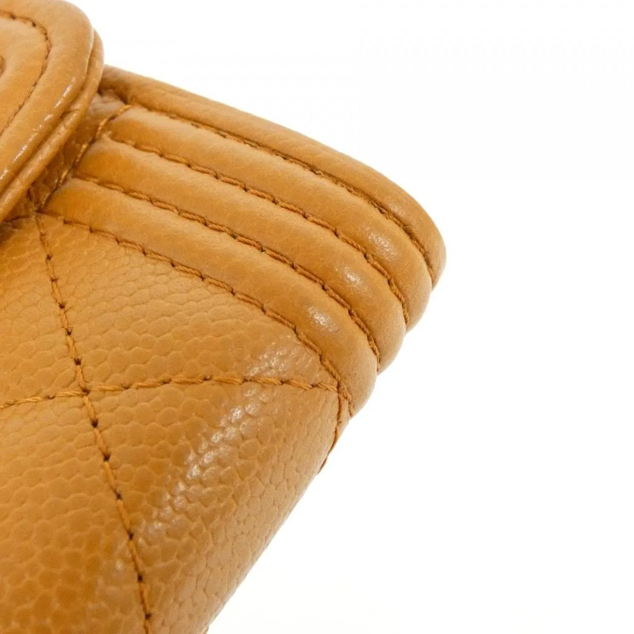 CHANEL Boy Chanel AP2206 Wallet Grained Calfskin 棕色 荔枝紋牛皮 中古品A - 縮圖 3