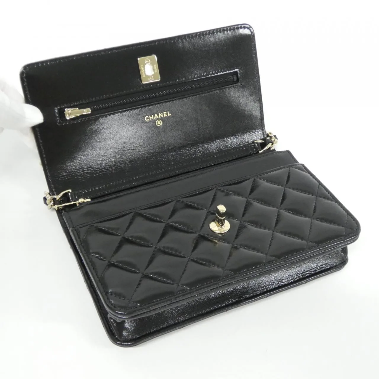 CHANEL Chanel 19 AP3779 Wallet Lambskin Black Lambskin Rank A - Thumbnail 6