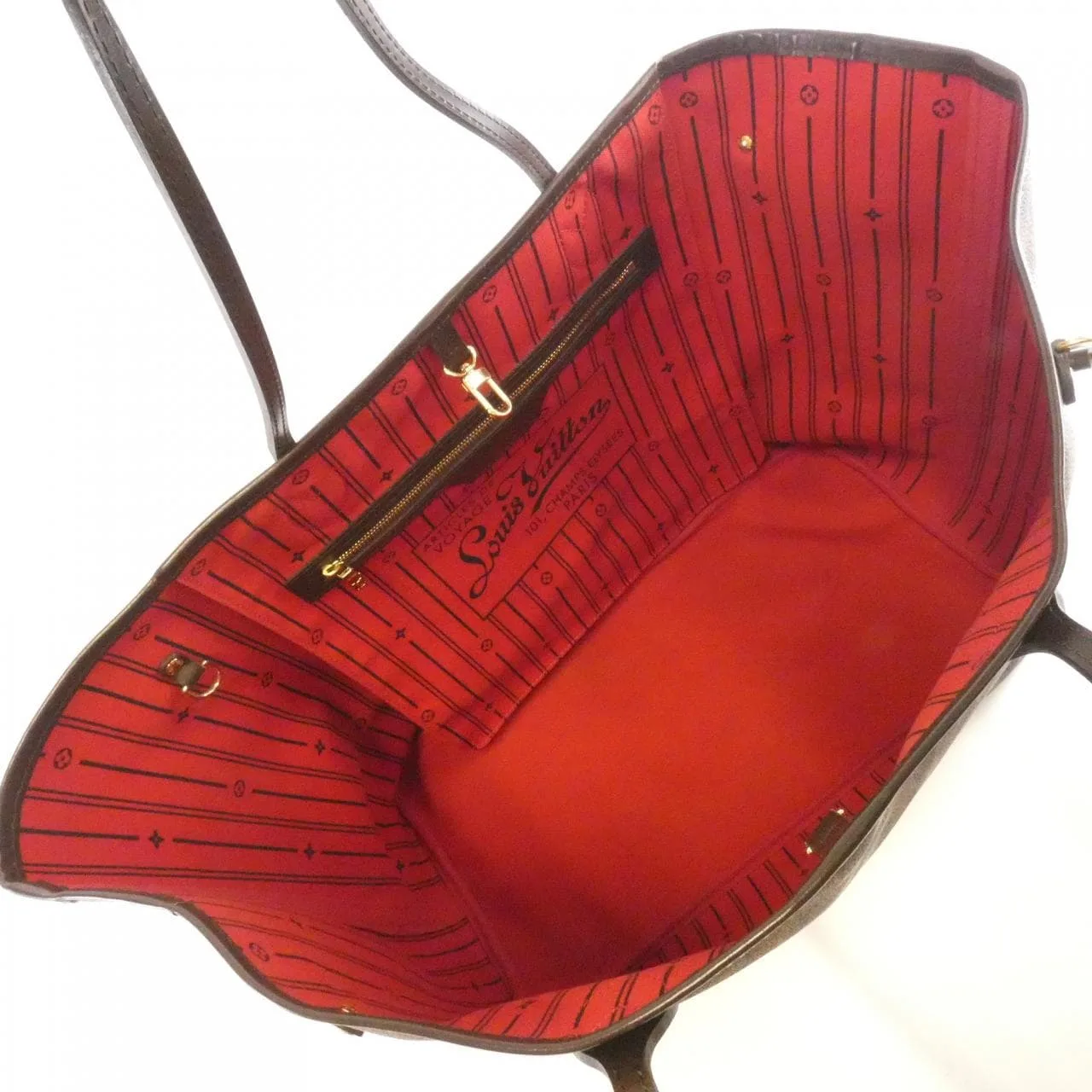 LOUIS VUITTON Neverfull N51106 Tote Damier 黑色 Damier 中古品B - 縮圖 9