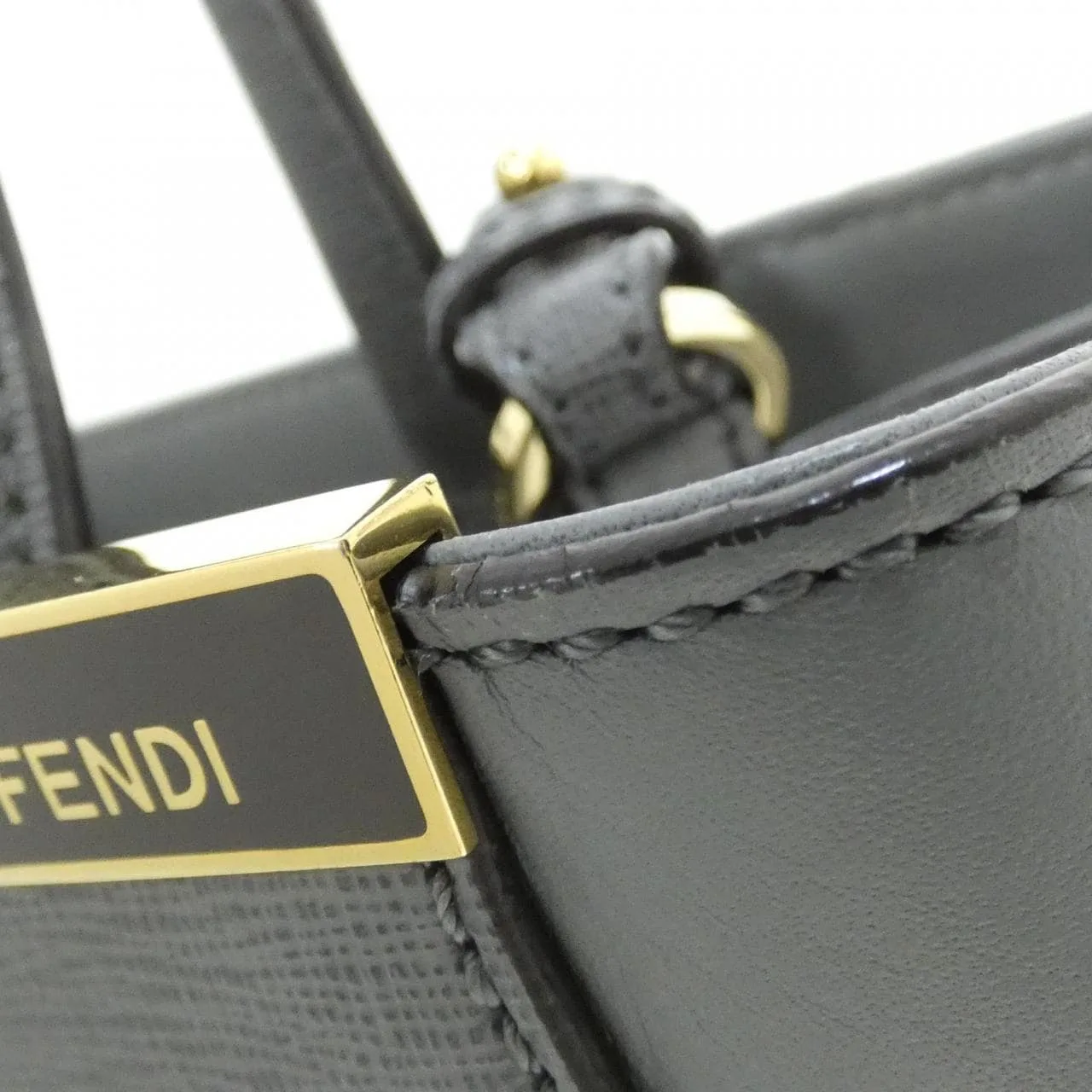FENDI Sunshine Shopper 8BH253 D7E Handbag Black Rank A - Thumbnail 5