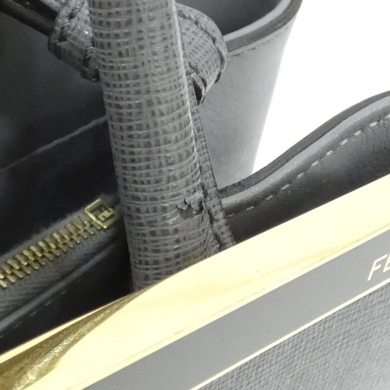 FENDI Sunshine Shopper 8BH253 D7E Handbag Black Rank A - Thumbnail 6