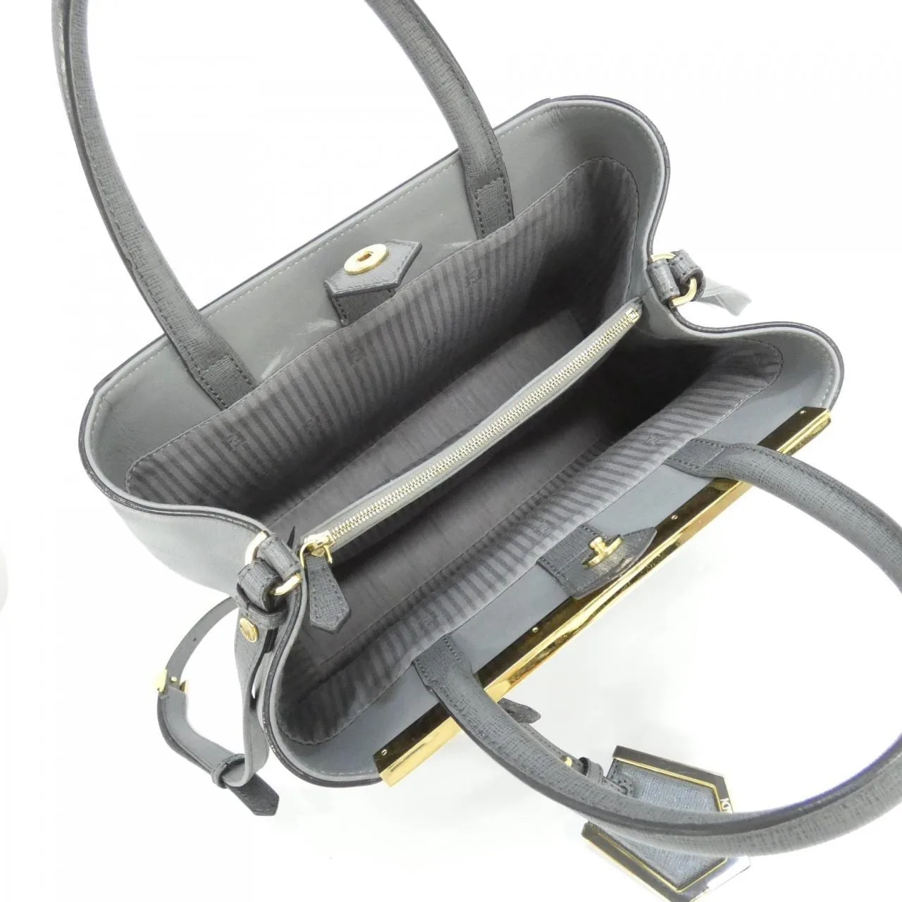 FENDI Sunshine Shopper 8BH253 D7E Handbag Black Rank A - Thumbnail 8