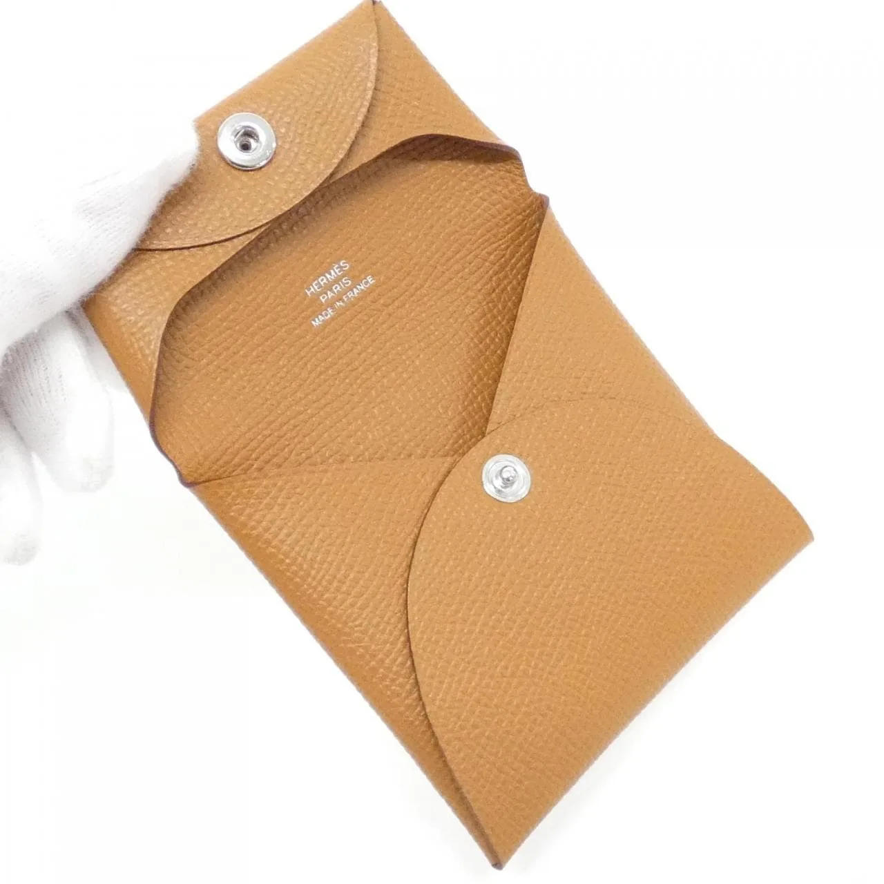 HERMES 041054CK Coin Case Epsom Gold Epsom Leather Rank A - Thumbnail 3