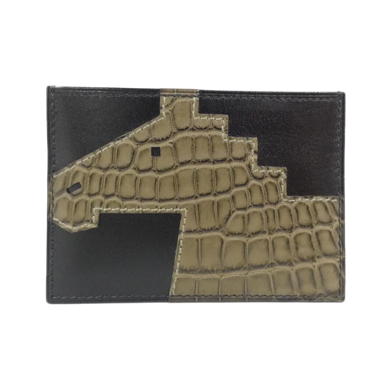 HERMES 085120CA Card Case Box Calf Black